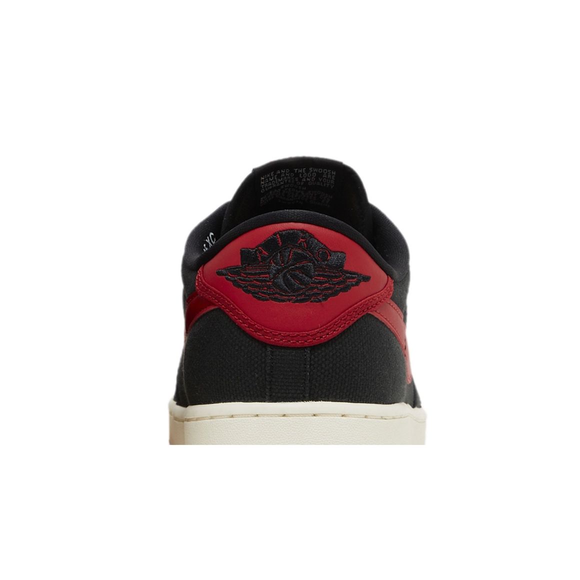 Jordan 1 Retro AJKO Low Bred Sneakers – DX4981-006 – Black/Varsity Red/White – Canvas