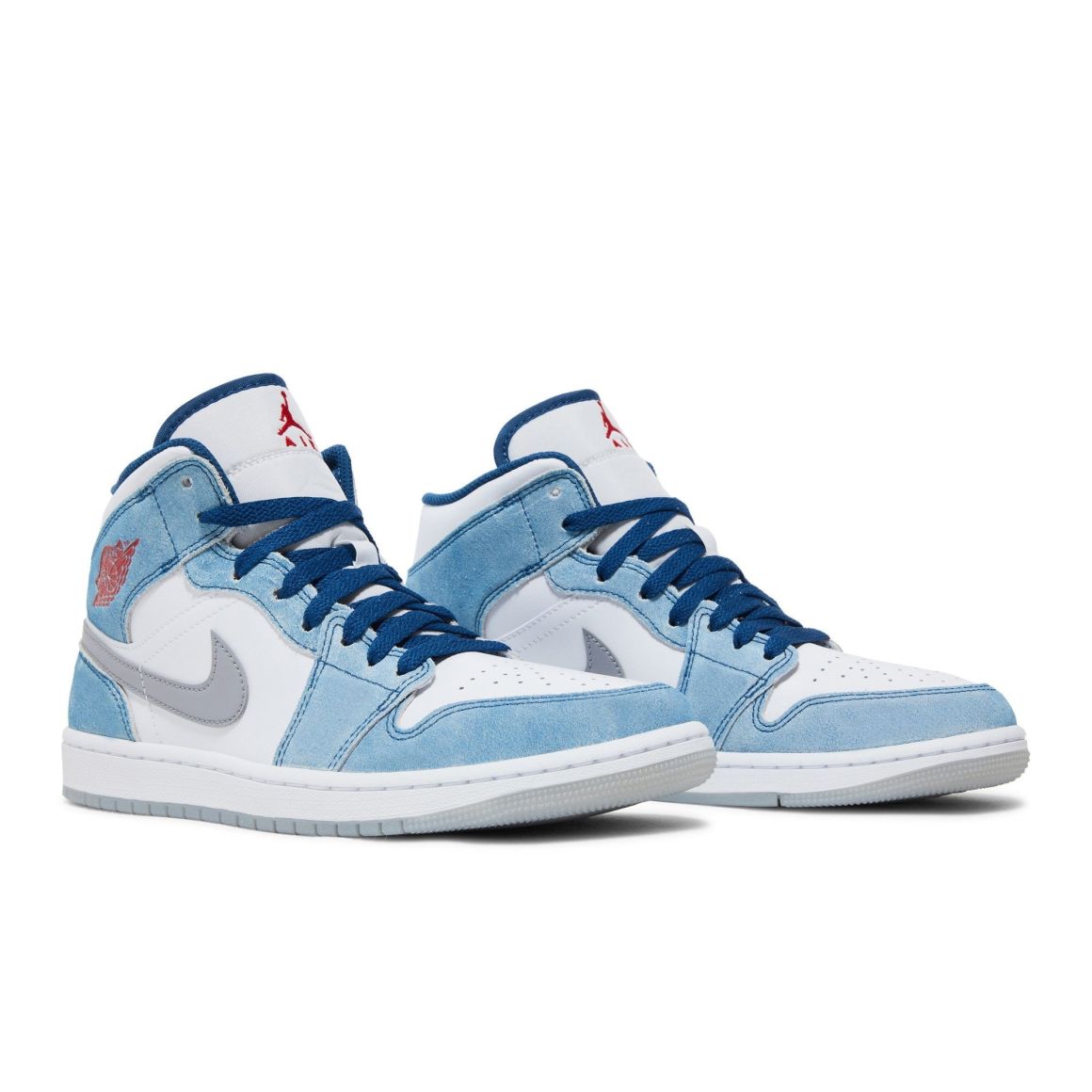 Air Jordan 1 Mid French Blue Fire Red Sneakers – DN3706-401