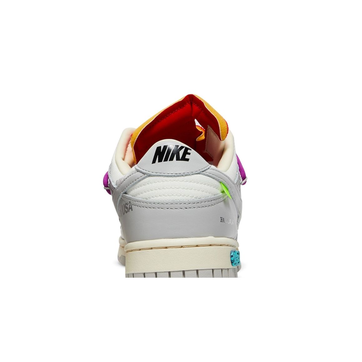 Dunk Low Off-White Lot 45 – DM1602-101 – Sail/Neutral Grey/Magenta – Leather/Canvas/Suede Sneakers