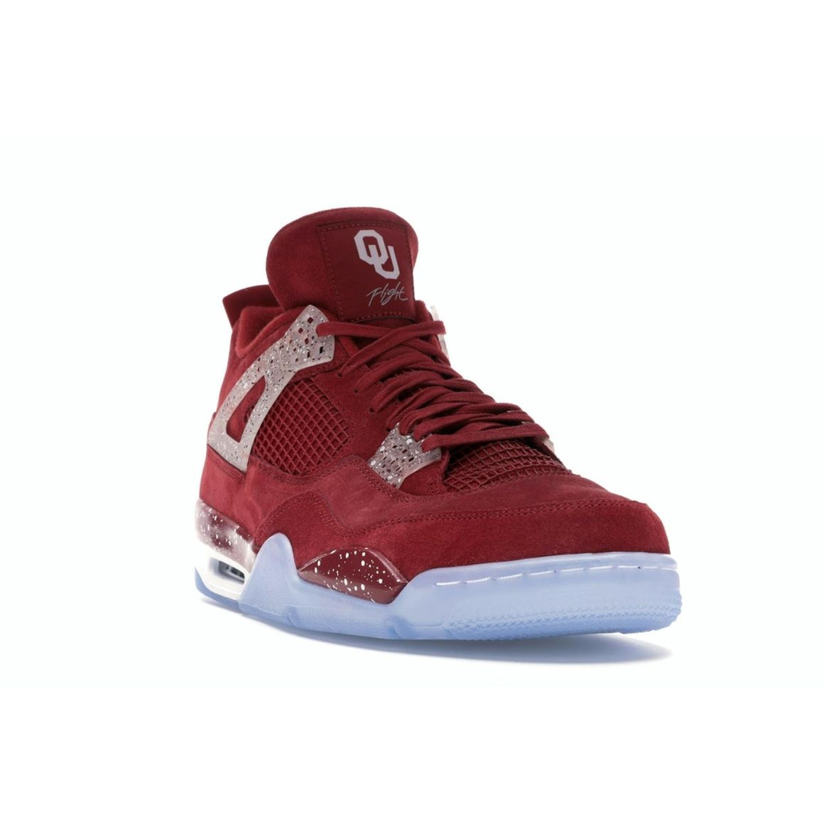 Jordan 4 Retro Oklahoma Sooners PE Red Crush White Sneakers