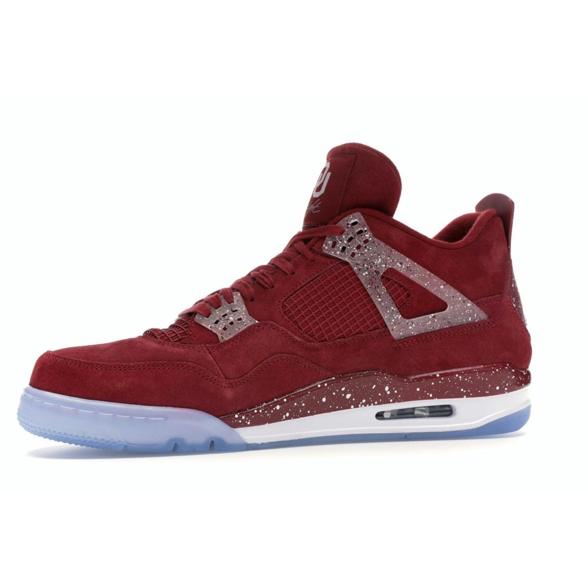 Jordan 4 Retro Oklahoma Sooners PE Red Crush White Sneakers