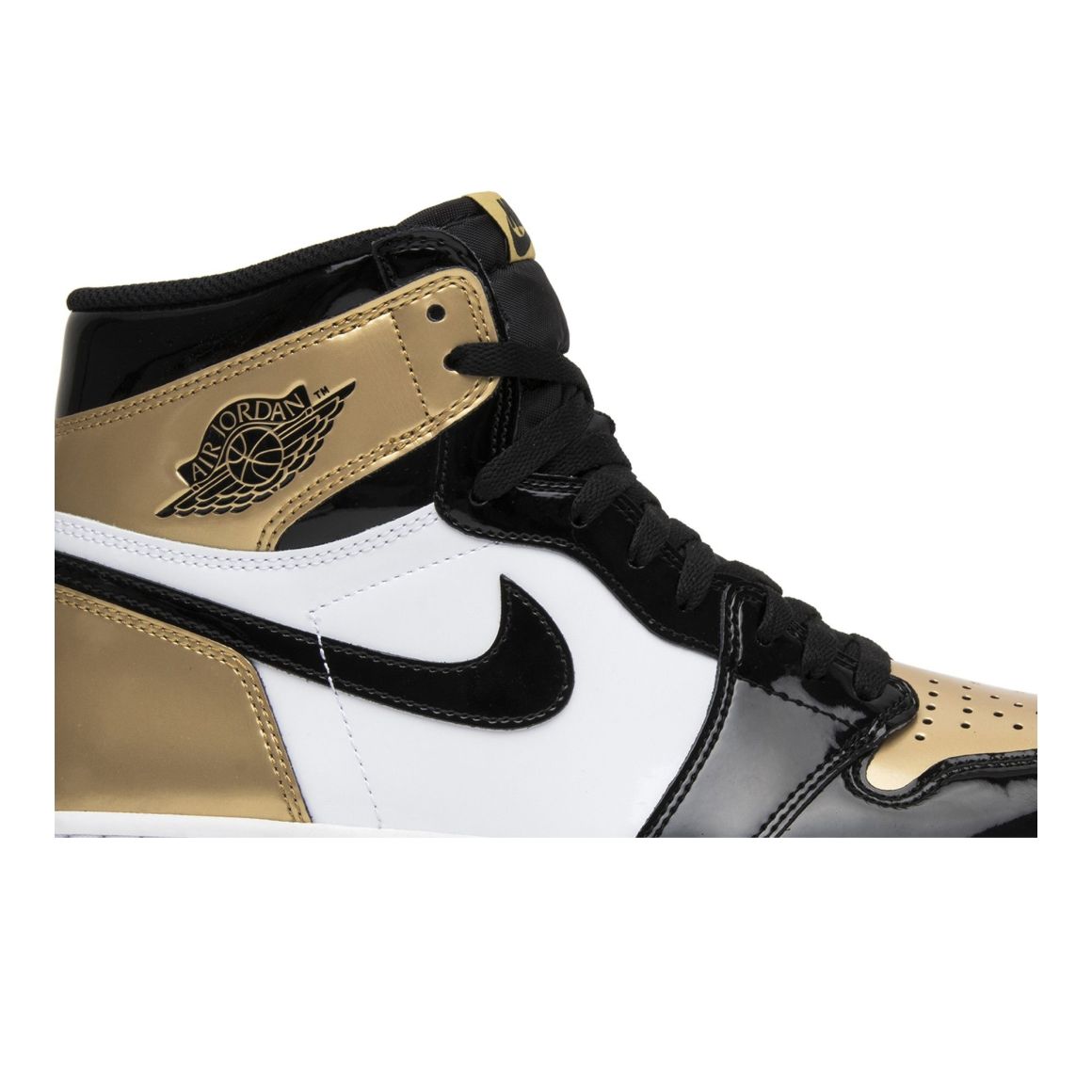 Air Jordan 1 Retro High NRG Patent Gold Toe Sneakers – 861428-007