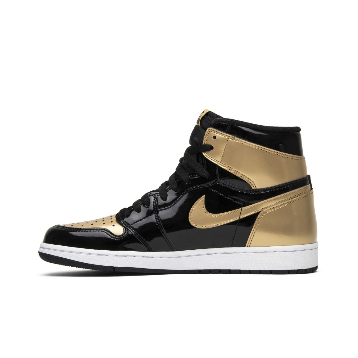 Air Jordan 1 Retro High NRG Patent Gold Toe Sneakers – 861428-007