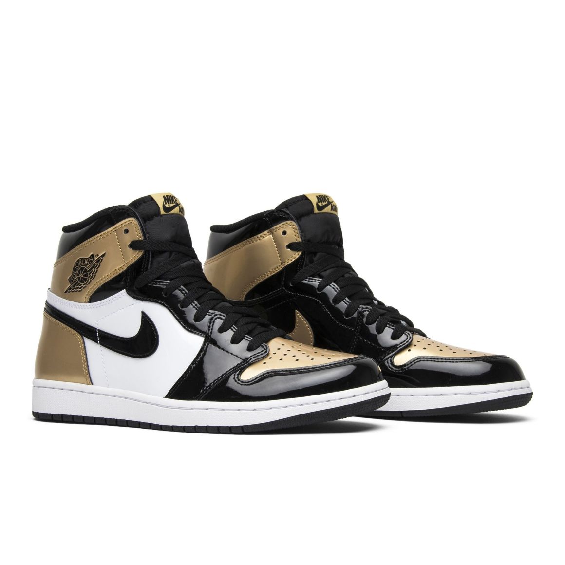 Air Jordan 1 Retro High NRG Patent Gold Toe Sneakers – 861428-007
