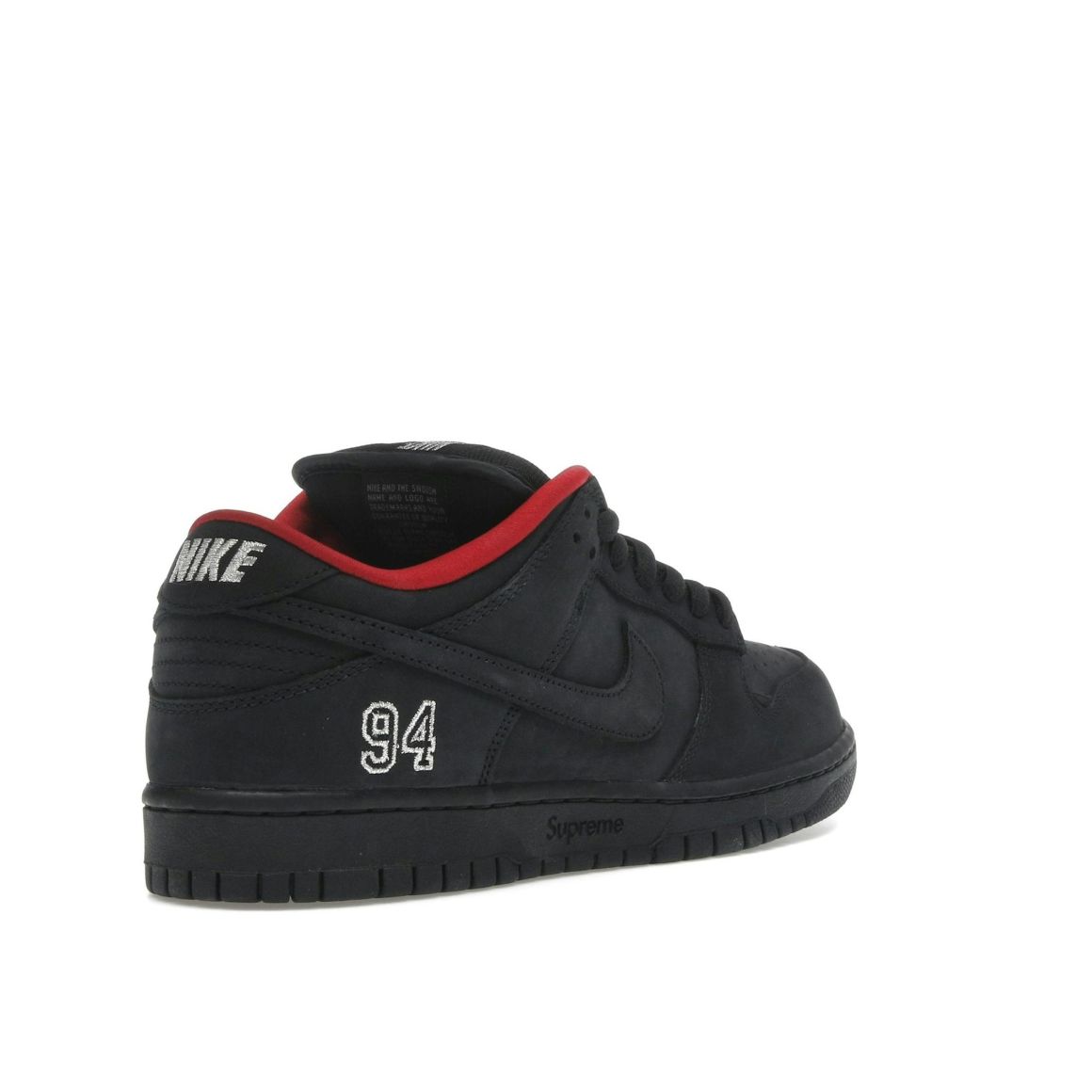 SB Dunk Low Supreme 94 Black Sneakers HQ8487-001