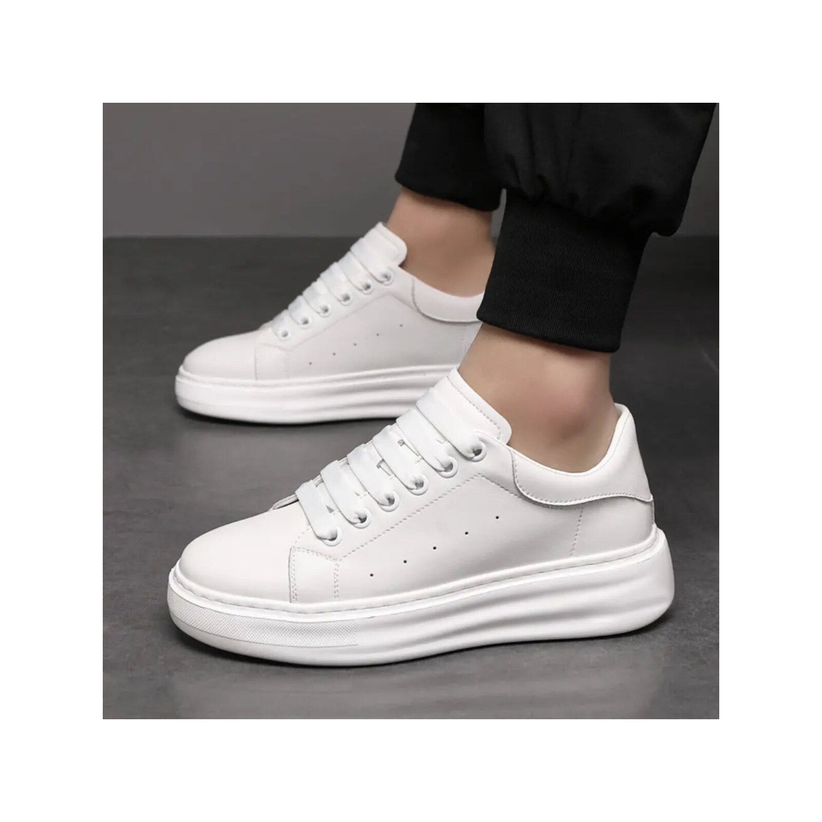 Montra - 8cm (3") – Men's Elevator Shoes (Height Increasing, Hidden Lift) – White