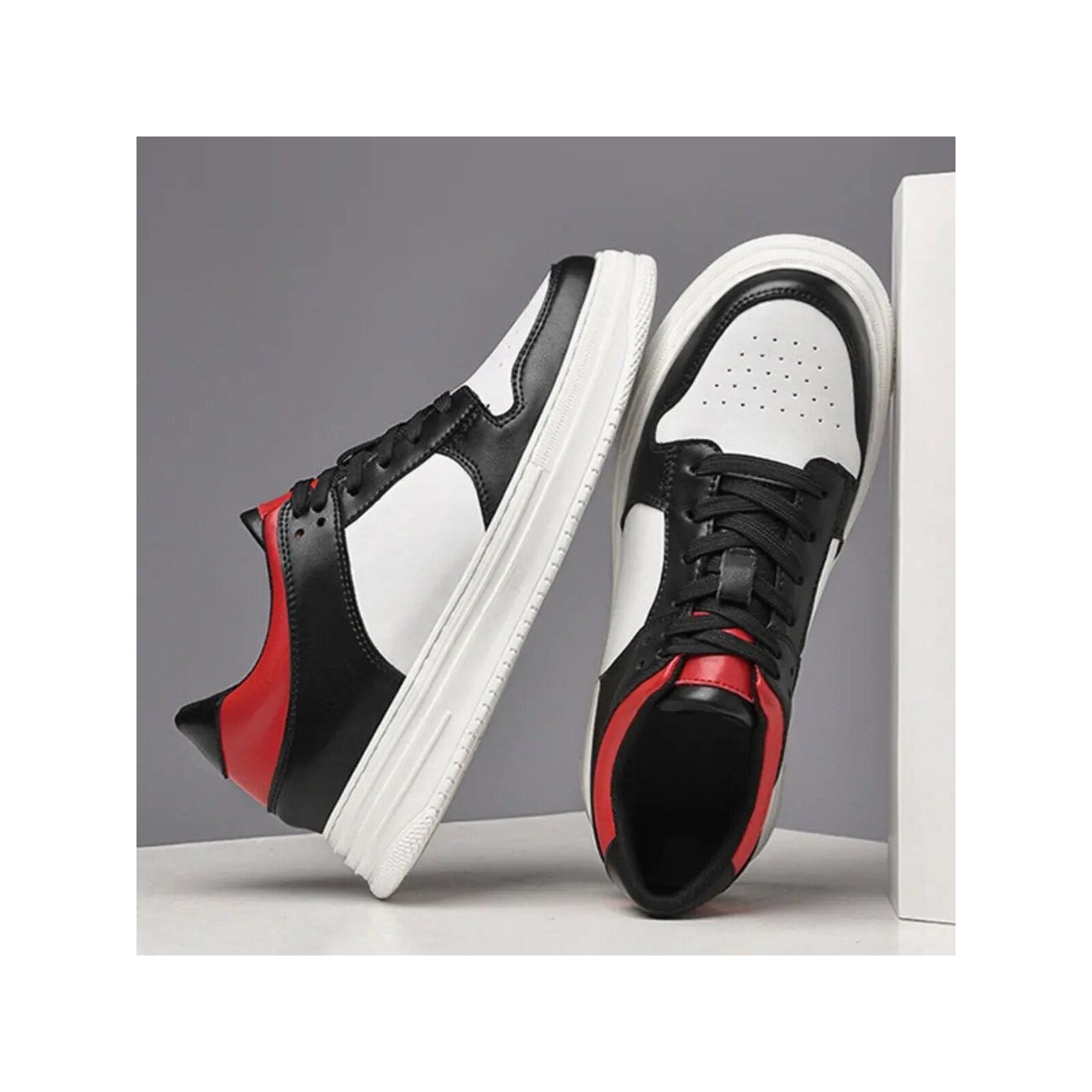 Daxon - 8cm (3") – Men's Elevator Shoes (Height Increasing, Hidden Lift) – White/Red