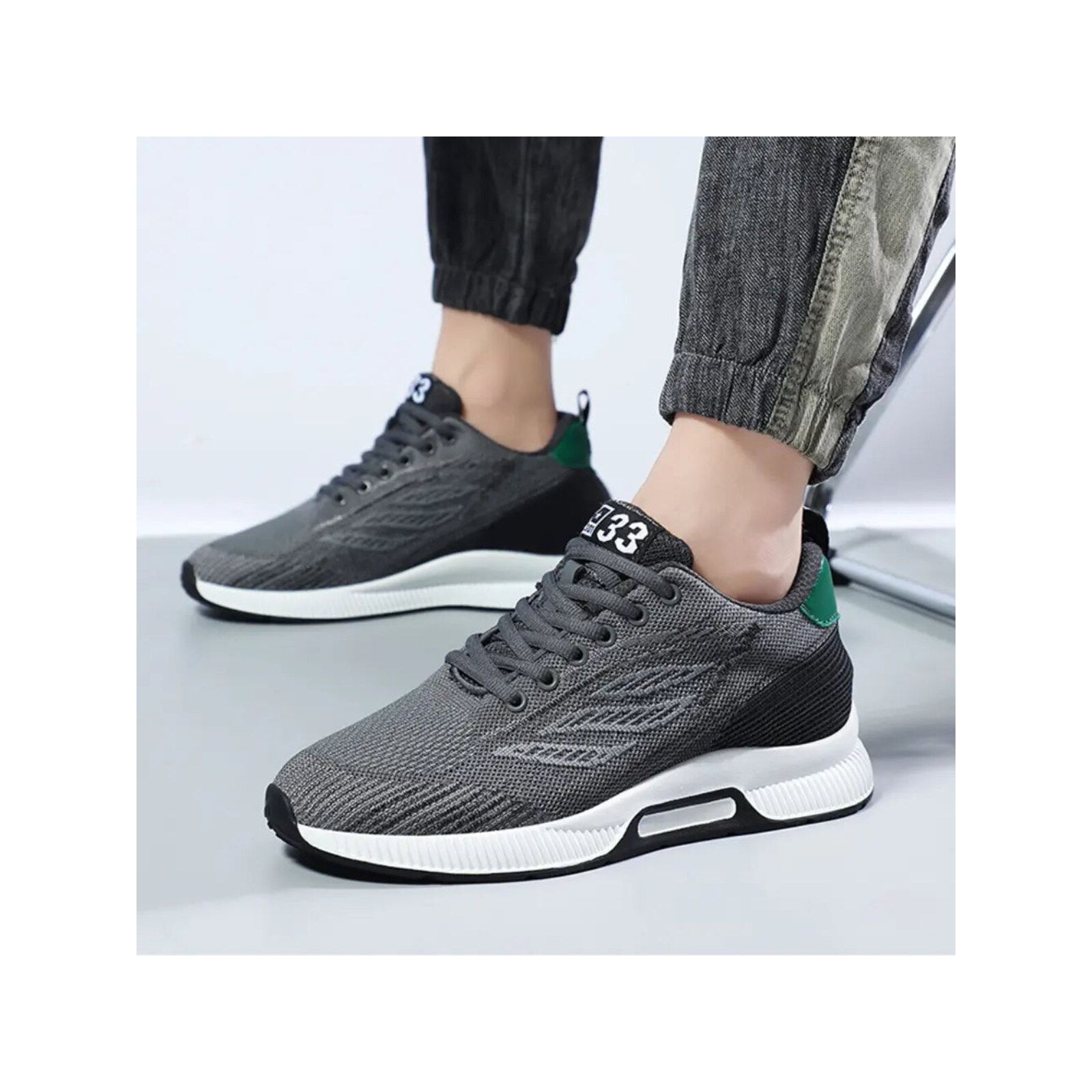 Max 33 - 7cm (2.7") – Men's Elevator Shoes (Height Increasing, Hidden Lift) – Grey