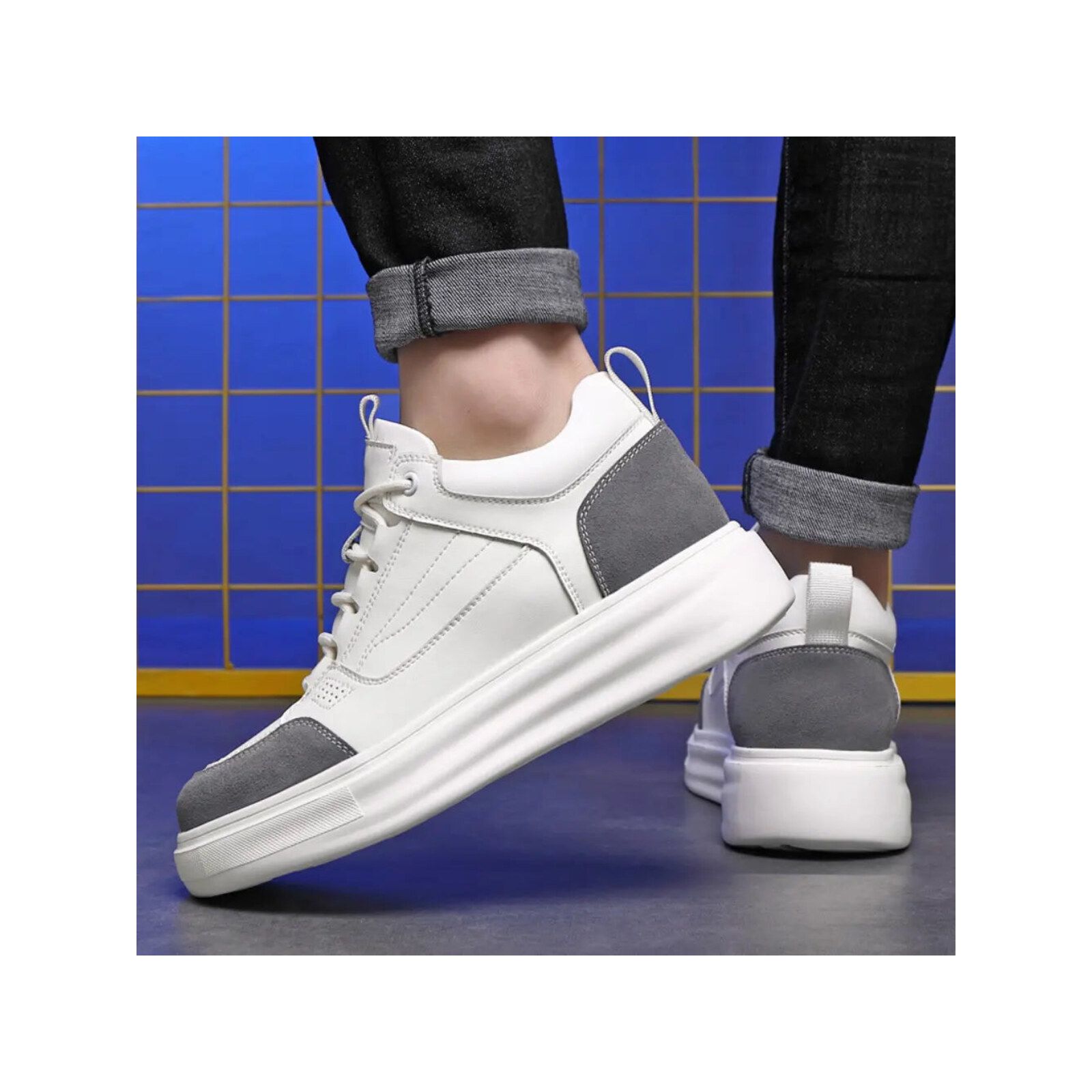 Ravik - 8cm (3") – Men's Elevator Shoes (Height Increasing, Hidden Lift) – White
