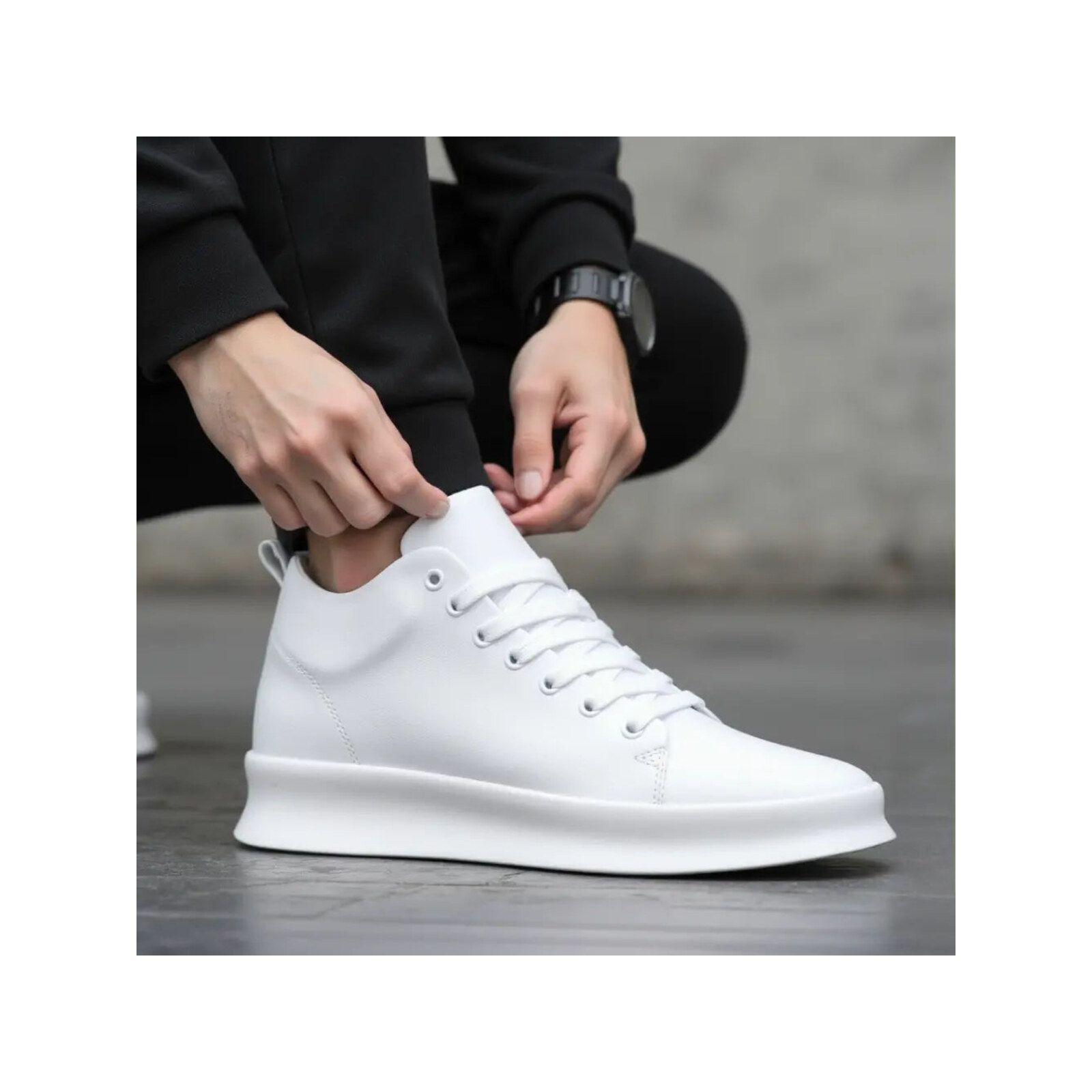 Zaro - 7cm (2.7") – Men's Elevator Shoes (Height Increasing, Hidden Lift) – White