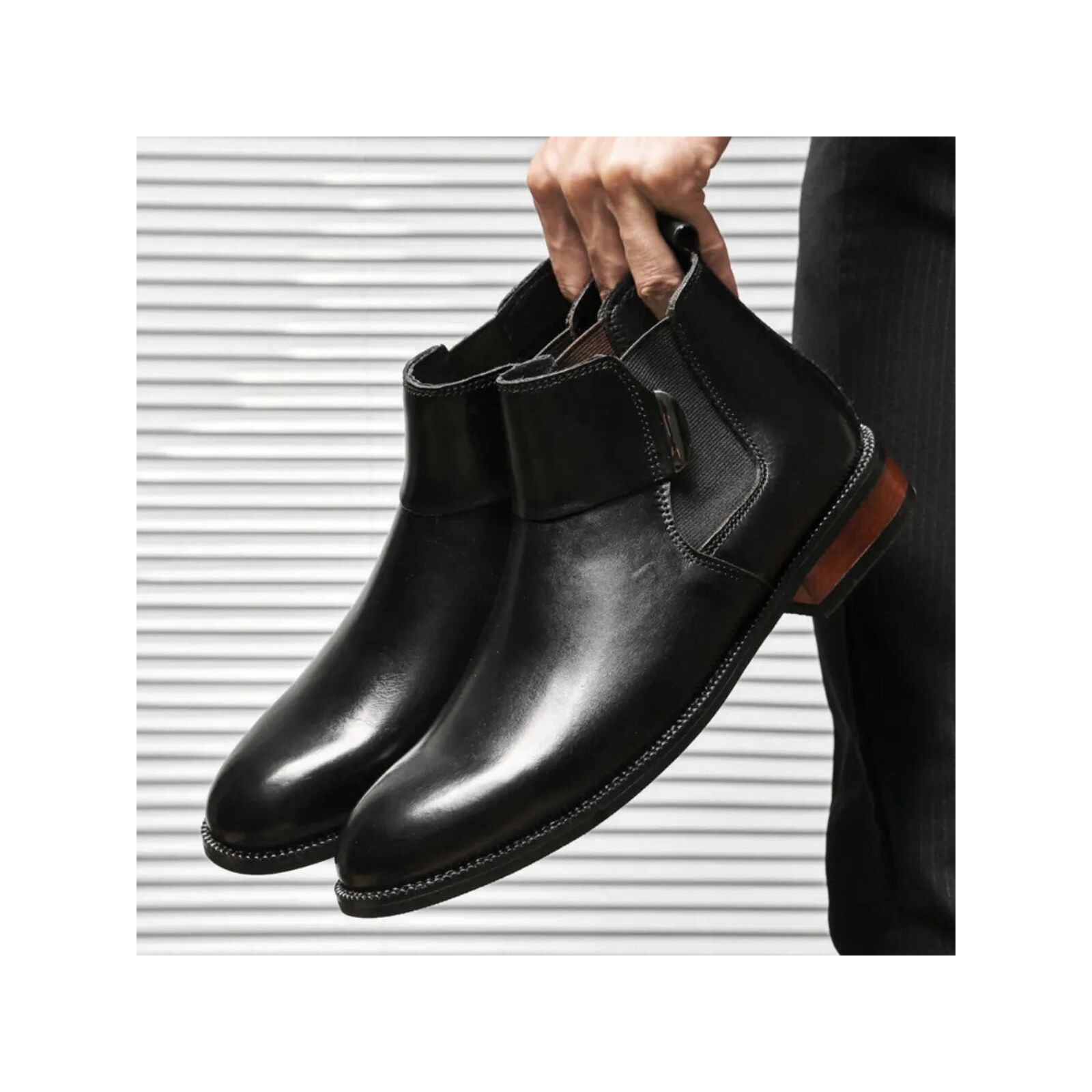 Lustrous - 8cm (3") – Men's Elevator Shoes (Height Increasing, Hidden Lift) – Black