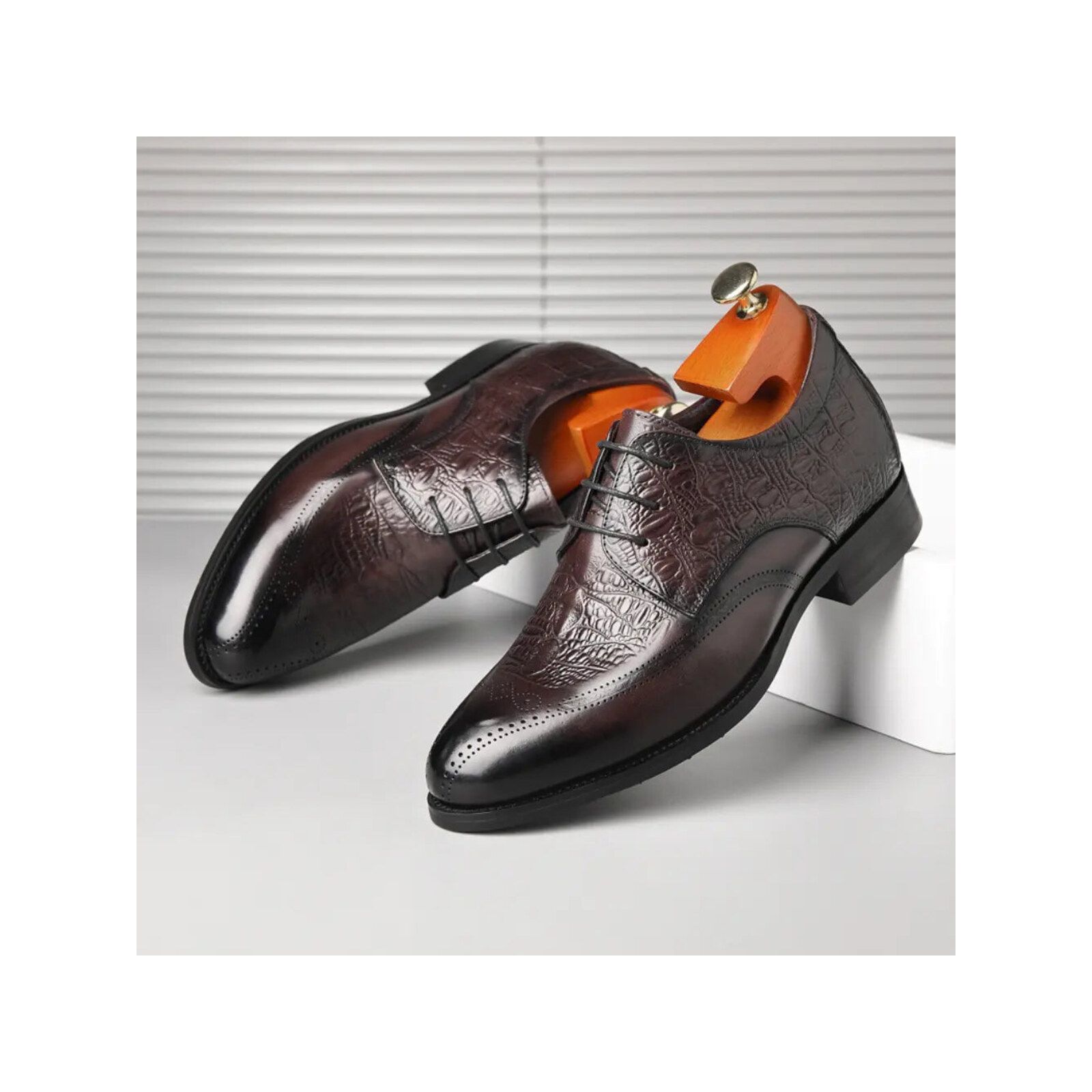 Varlion - 8cm (3") – Men's Elevator Shoes (Height Increasing, Hidden Lift) – Brown