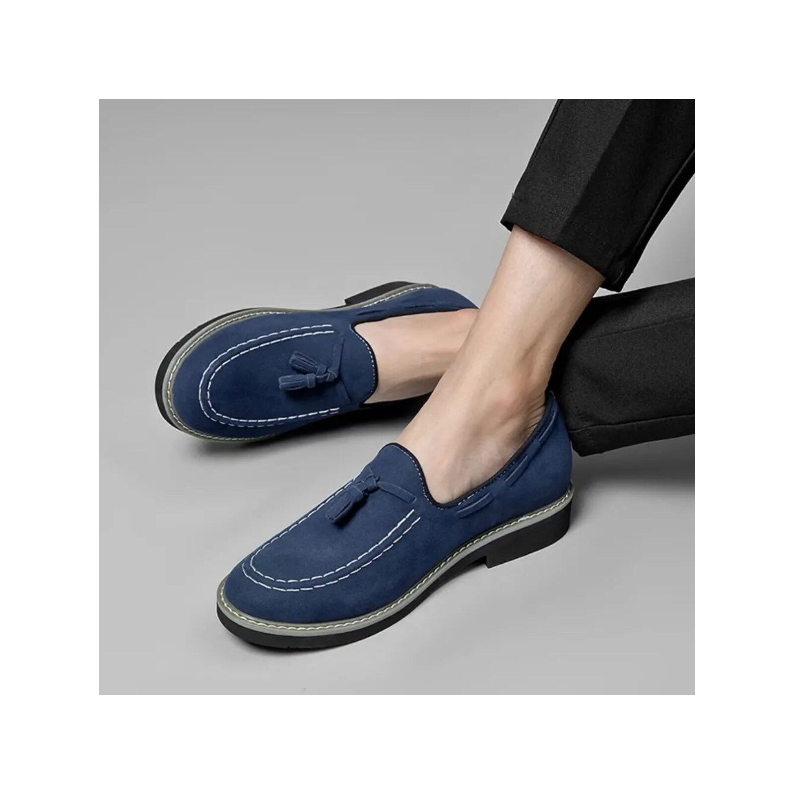 Tavino - 7cm (2.7") – Men's Elevator Shoes (Height Increasing, Hidden Lift) – Blue