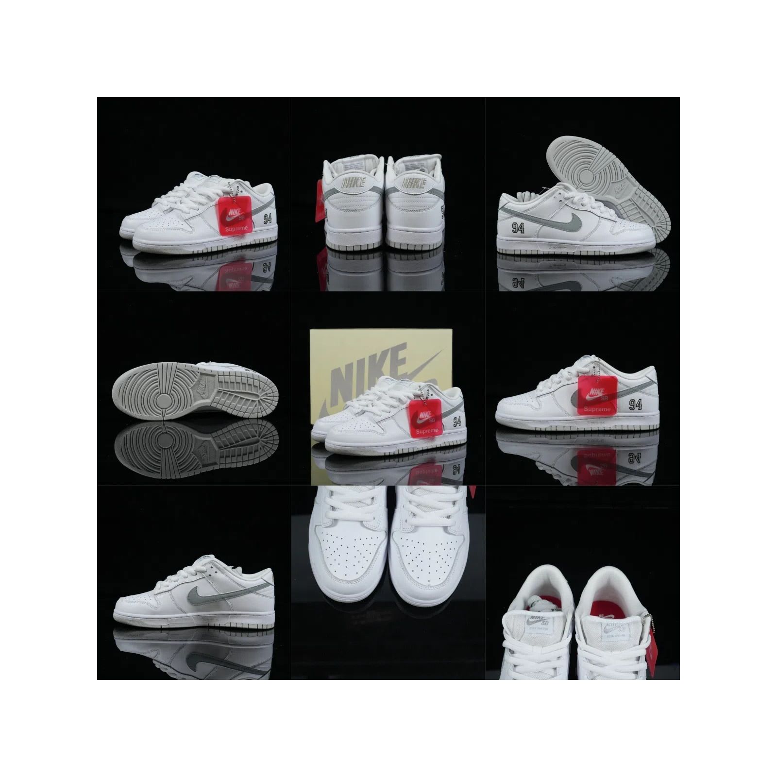 Supreme x Dunk Low SB 'White Metallic Silver' HQ8487-100