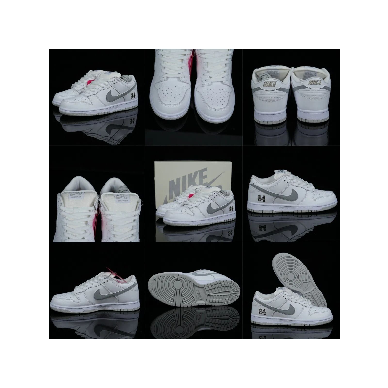 Supreme x Dunk Low SB 'White Metallic Silver' HQ8487-100