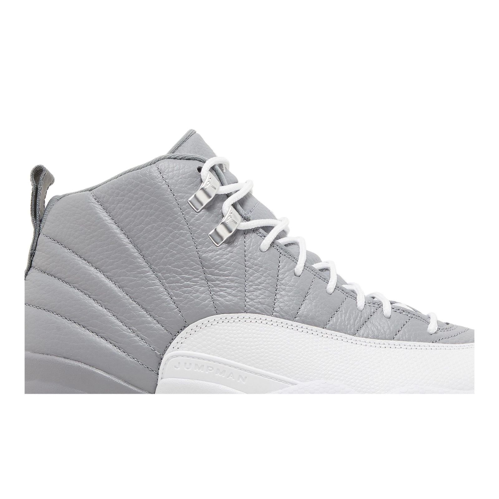 Air Jordan 12 Retro Stealth Mid Top Basketball Sneakers - Grey/White
