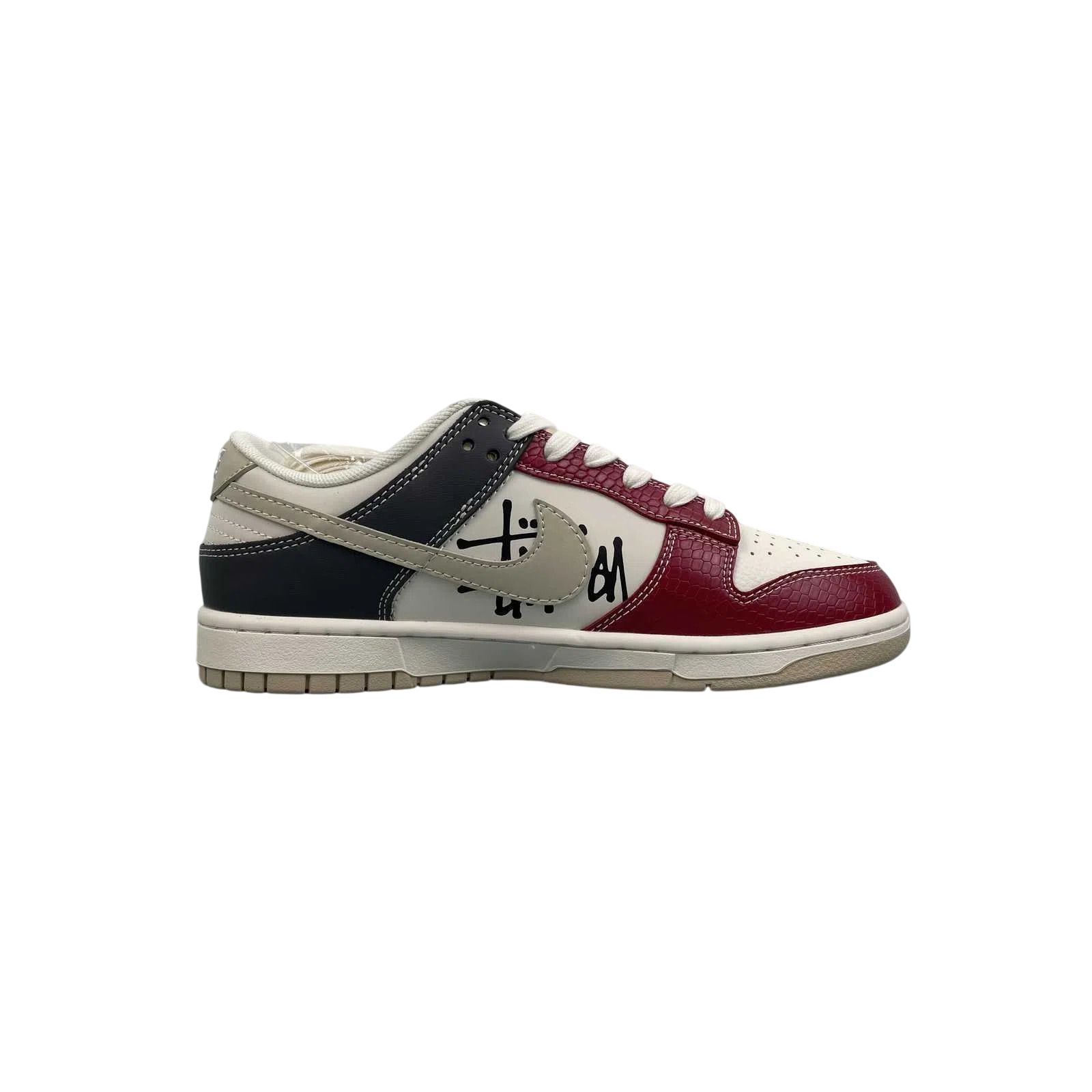 Dunk Low Casual Low-Top Sneakers – Clean Street Style Comfort Shoes - Sail/Burgundy