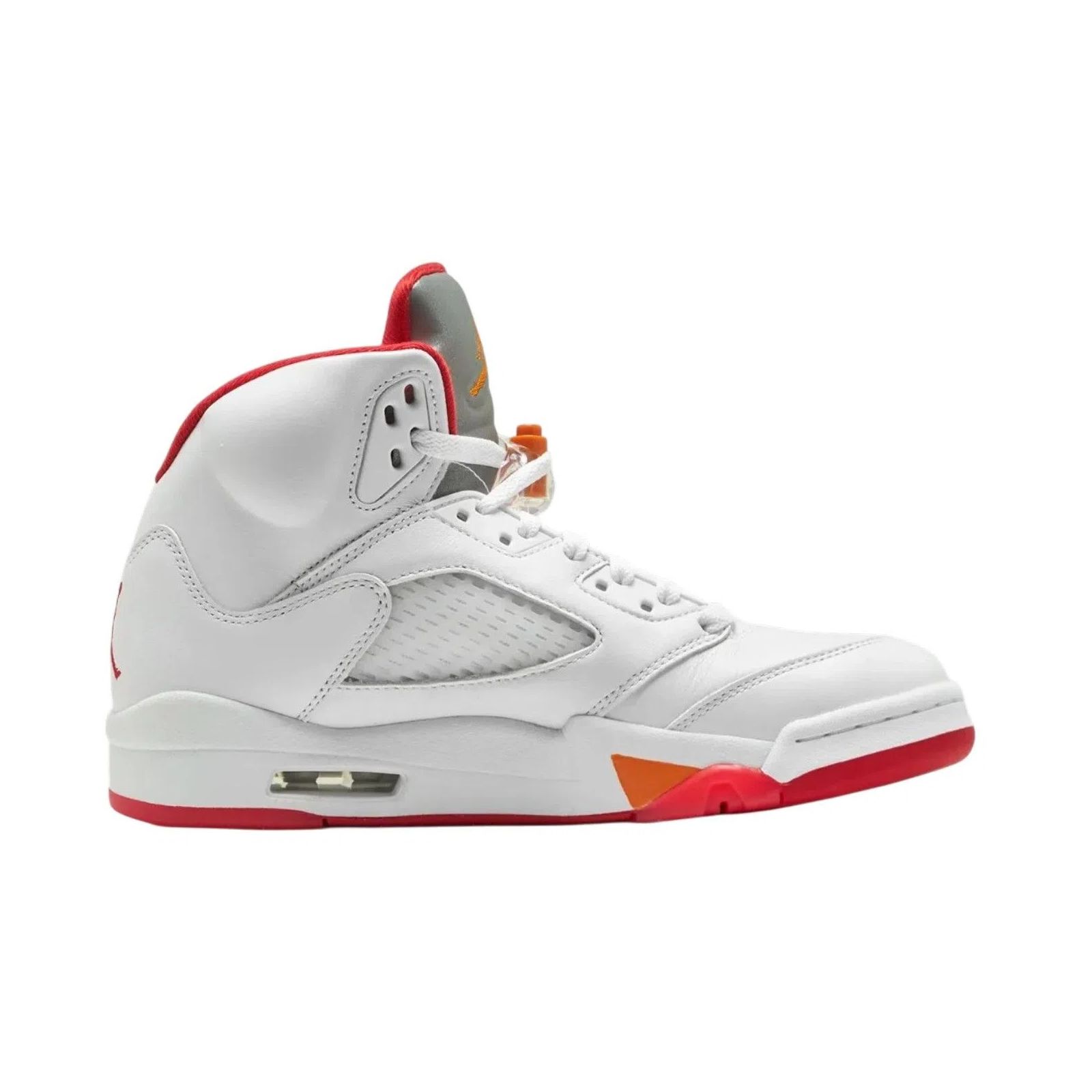 Air Jordan 5 Retro Sunset Mid Top Basketball Sneakers - White/Sunset