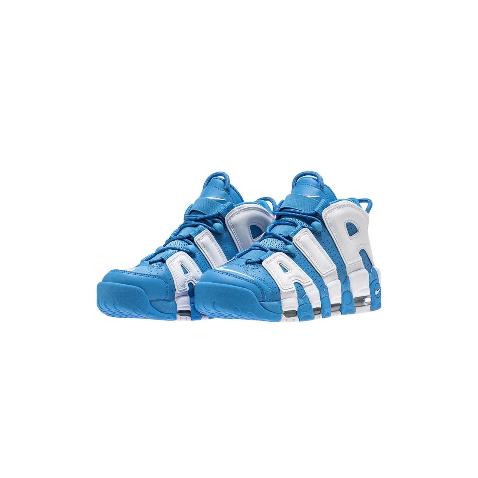 Air More Uptempo University Blue Mid Top Streetwear Basketball Sneakers - White/Blue