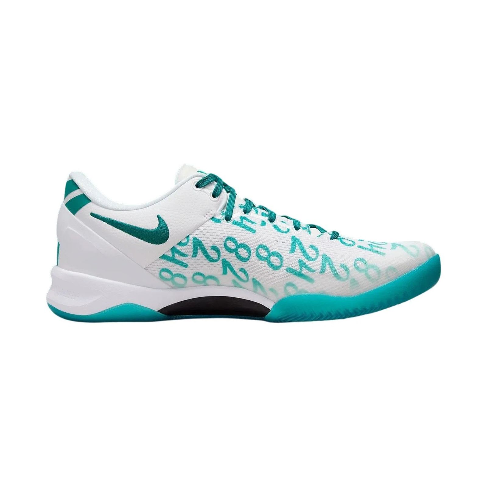 Kobe 8 Protro Low Top Basketball Sneakers - White/Radiant Emerald