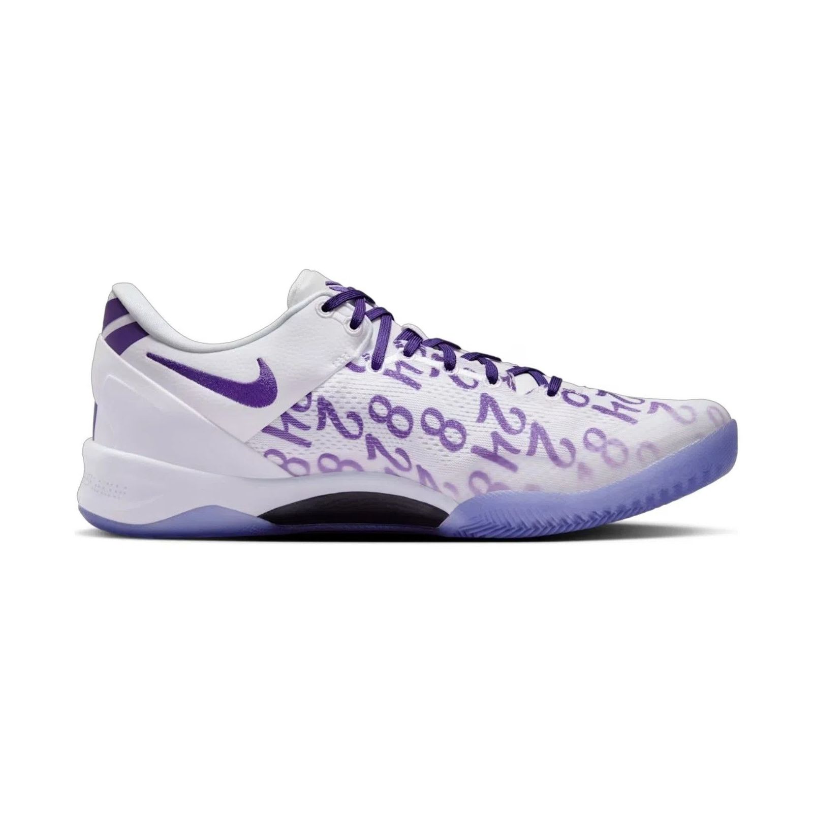 Kobe 8 Protro Low Top Basketball Sneakers - White/Court Purple