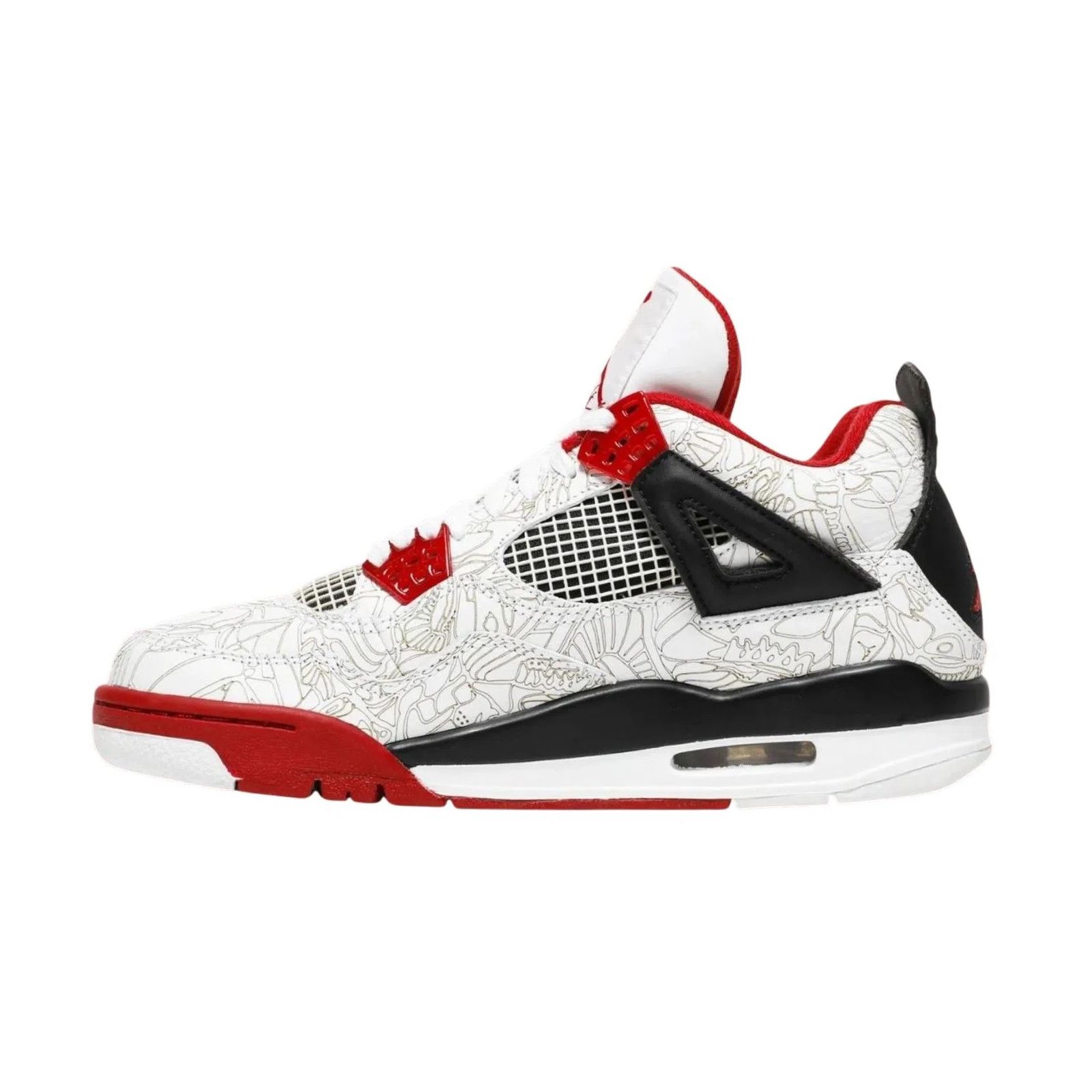 Air Jordan 4 Laser Basketball Sneakers - White/Multi-Color