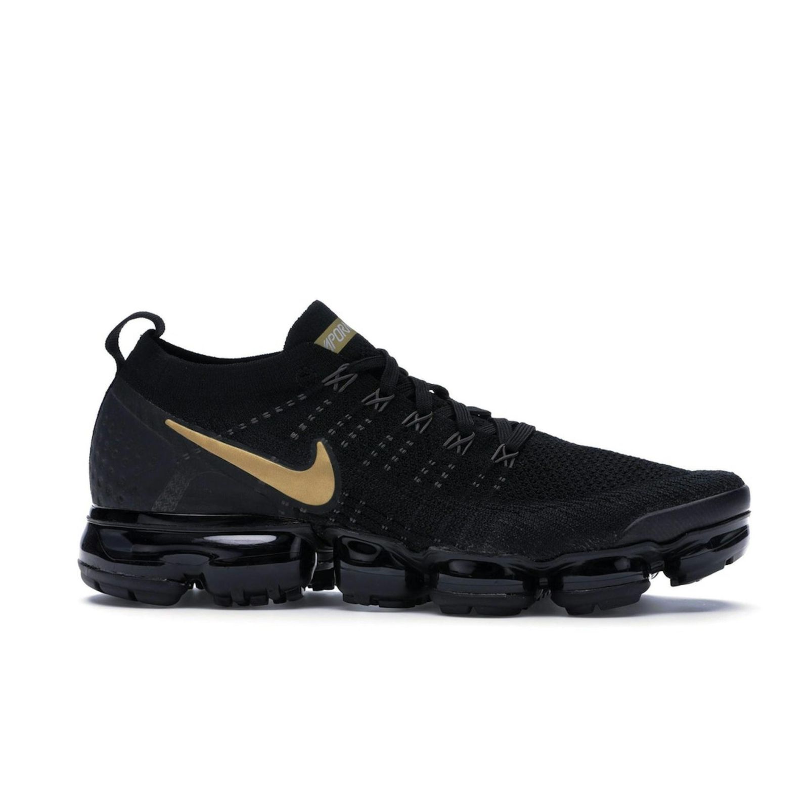Air VaporMax 2 Black Metallic Gold Women’s Running Shoes 942843-012