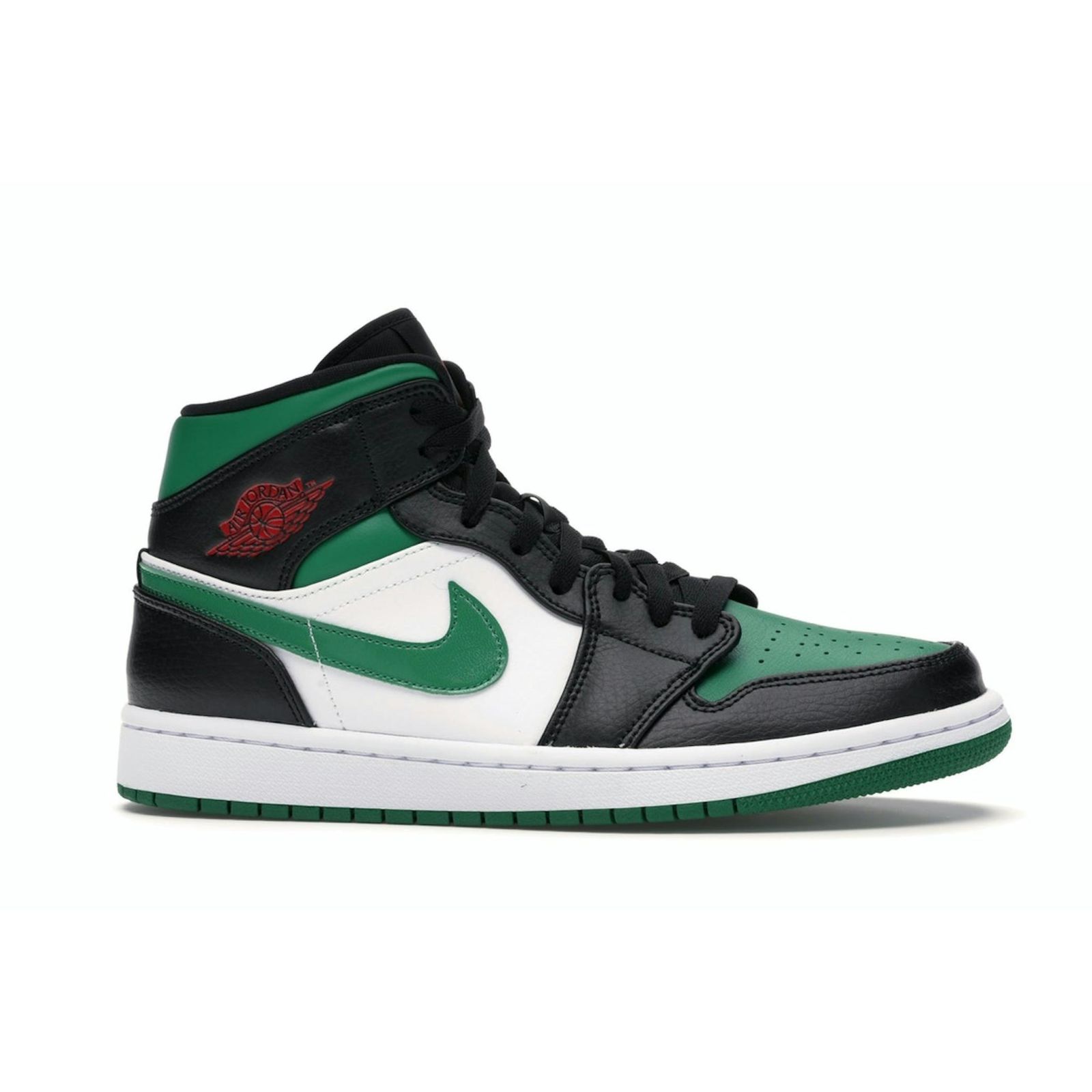 Jordan 1 Mid Green Toe Black Gym Red White Pine Green 554724-067