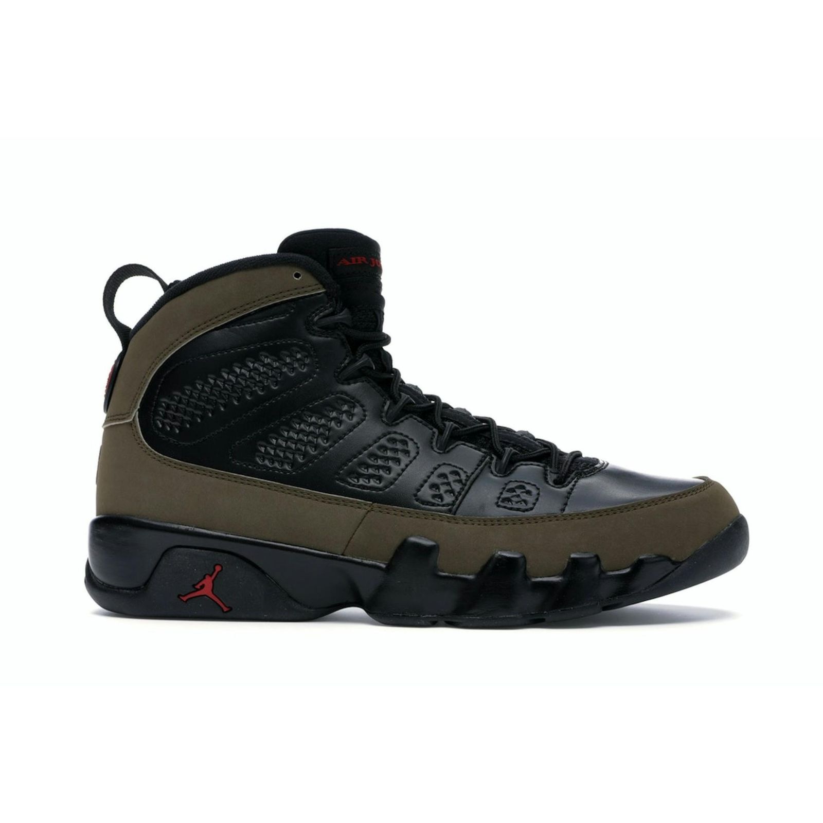 Jordan 9 Retro Olive 2012 Black Light Olive Varsity Red 302370-020