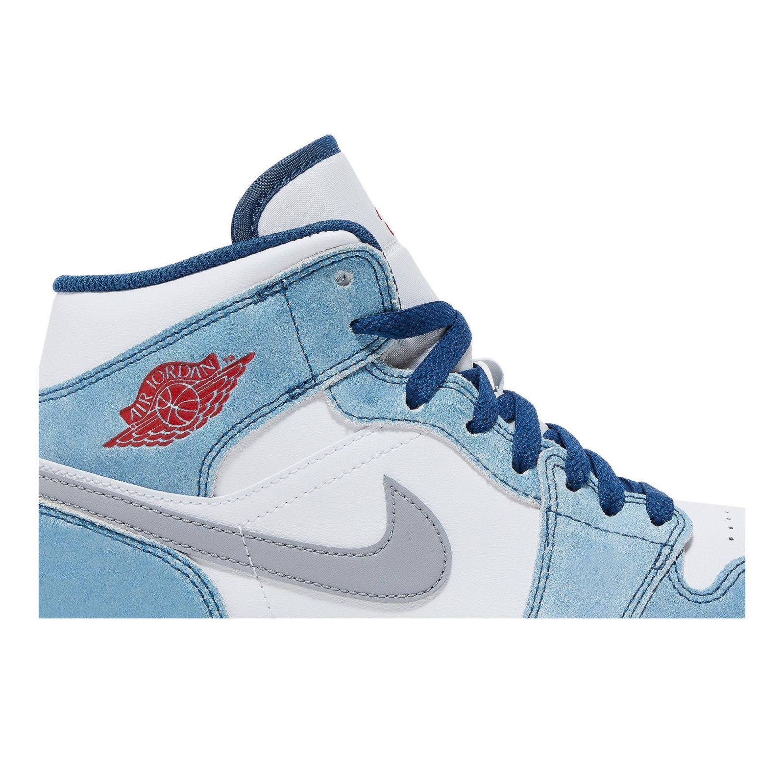 Air Jordan 1 Mid French Blue Fire Red Sneakers – DN3706-401