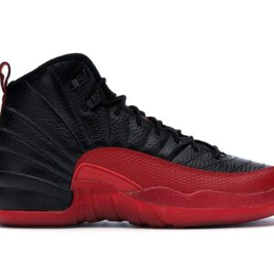 Jordan 12 Retro Flu Game (2016) GS Black Varsity Red Kids Sneaker 153265-002