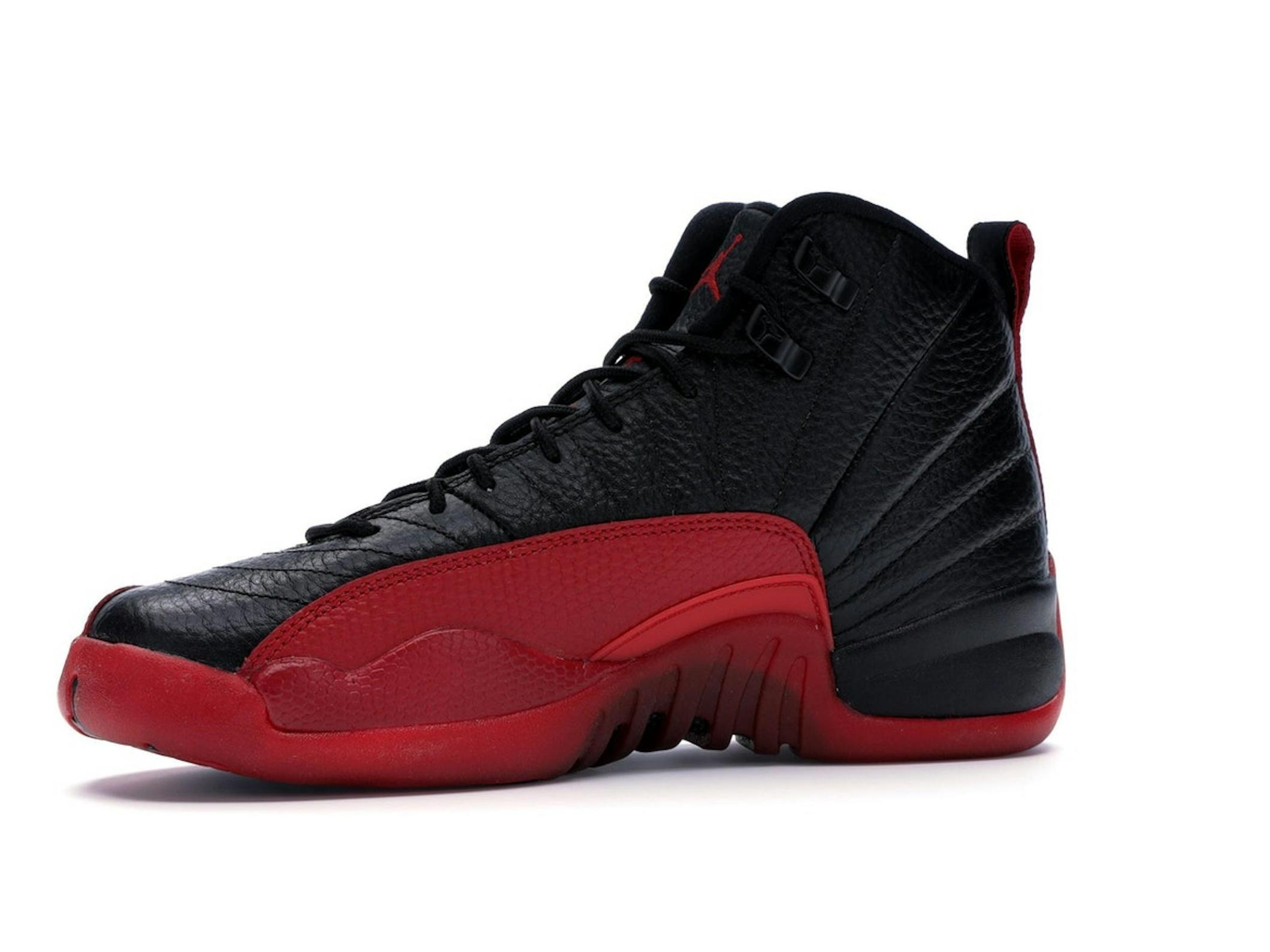 Jordan 12 Retro Flu Game (2016) GS Black Varsity Red Kids Sneaker 153265-002 - Image 5