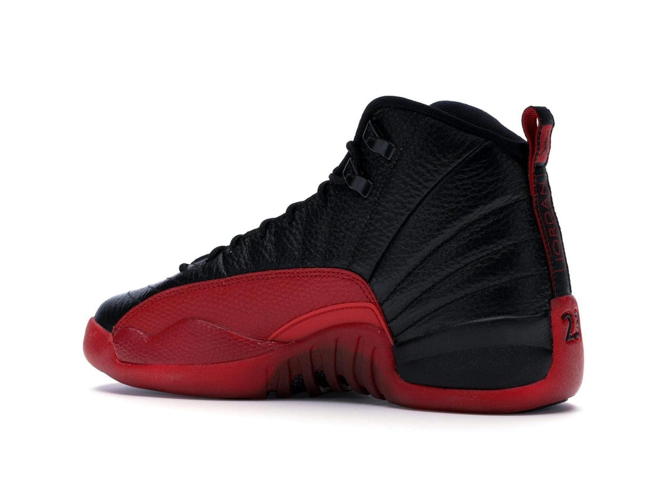 Jordan 12 Retro Flu Game (2016) GS Black Varsity Red Kids Sneaker 153265-002 - Image 6