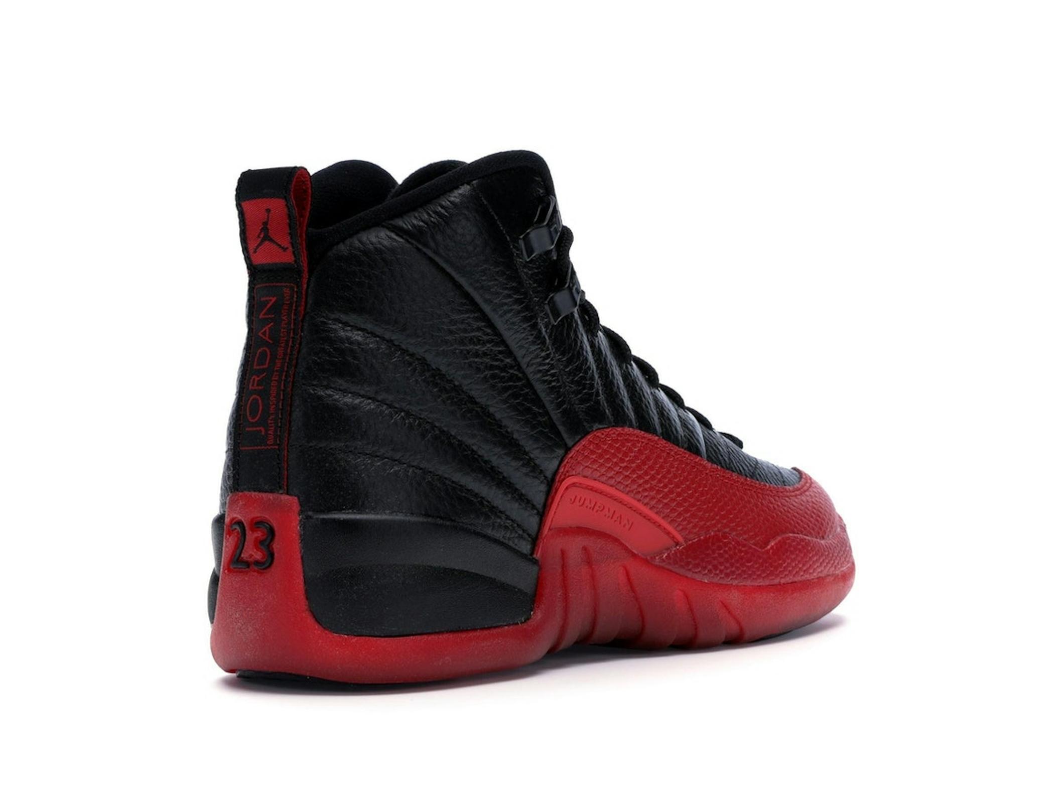 Jordan 12 Retro Flu Game (2016) GS Black Varsity Red Kids Sneaker 153265-002 - Image 8