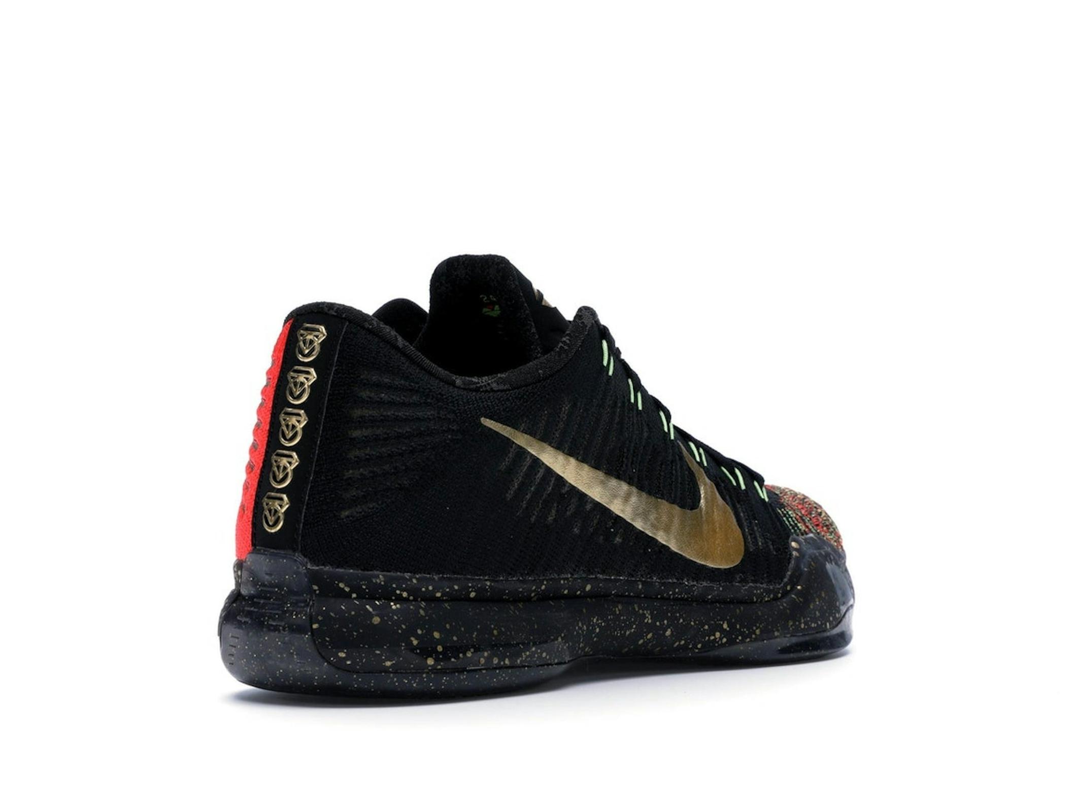 Kobe 10 Elite Christmas Black Gold Basketball Shoes 802560-076 - Image 8