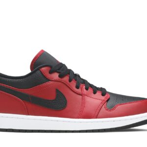 Air Jordan 1 Low Reverse Bred Pebbled Swoosh Sneakers – 553558-605