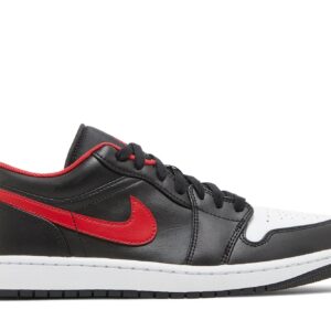 Air Jordan 1 Low White Toe Sneakers – 553558-063 – Black/Fire Red/White