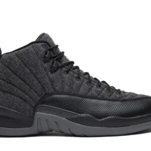 Air Jordan 12 Retro Wool Sneakers – Men’s – 852627-003 – Dark Grey/Metallic Silver-Black