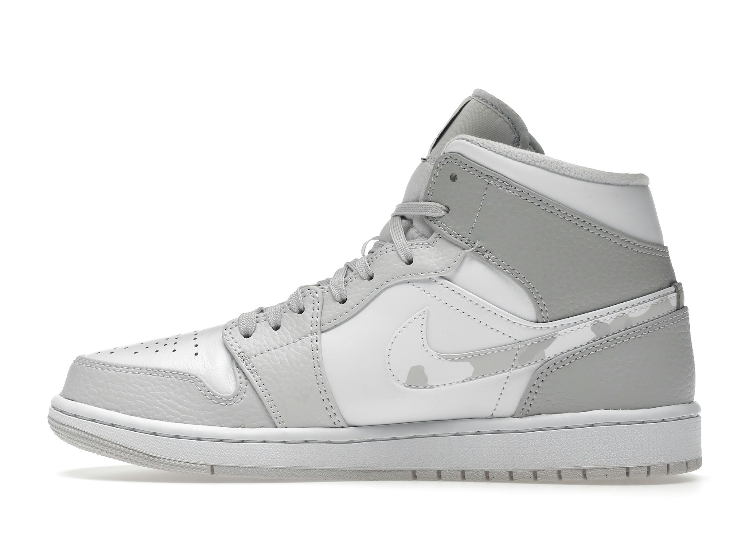 Air Jordan 1 Mid Grey Camo Leather Sneakers – DC9035-100 - Image 4