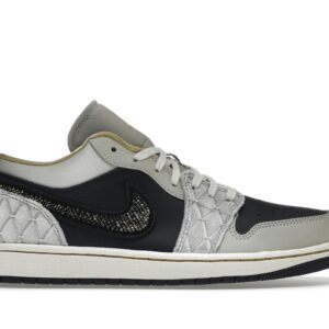 Jordan 1 Low Beaded Swoosh Grey Black DV1762-001