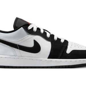 Jordan 1 Low SE Panda Toe (GS) White Black Red Kids Sneaker