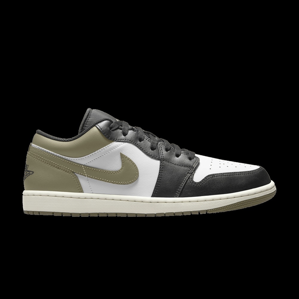 Jordan 1 Low Black Toe Medium Olive Sneakers – 553558-092