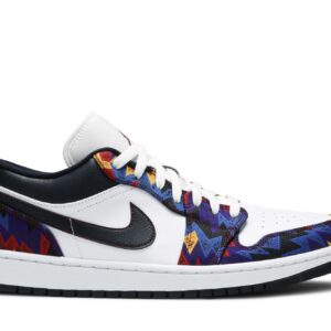 Jordan 1 Low Nothing But Net Sneakers – CZ8659-100 – White/Dark Obsidian-Team Red