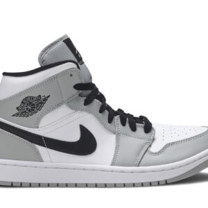 Jordan 1 Mid Light Smoke Grey Leather Sneakers – 554724-092