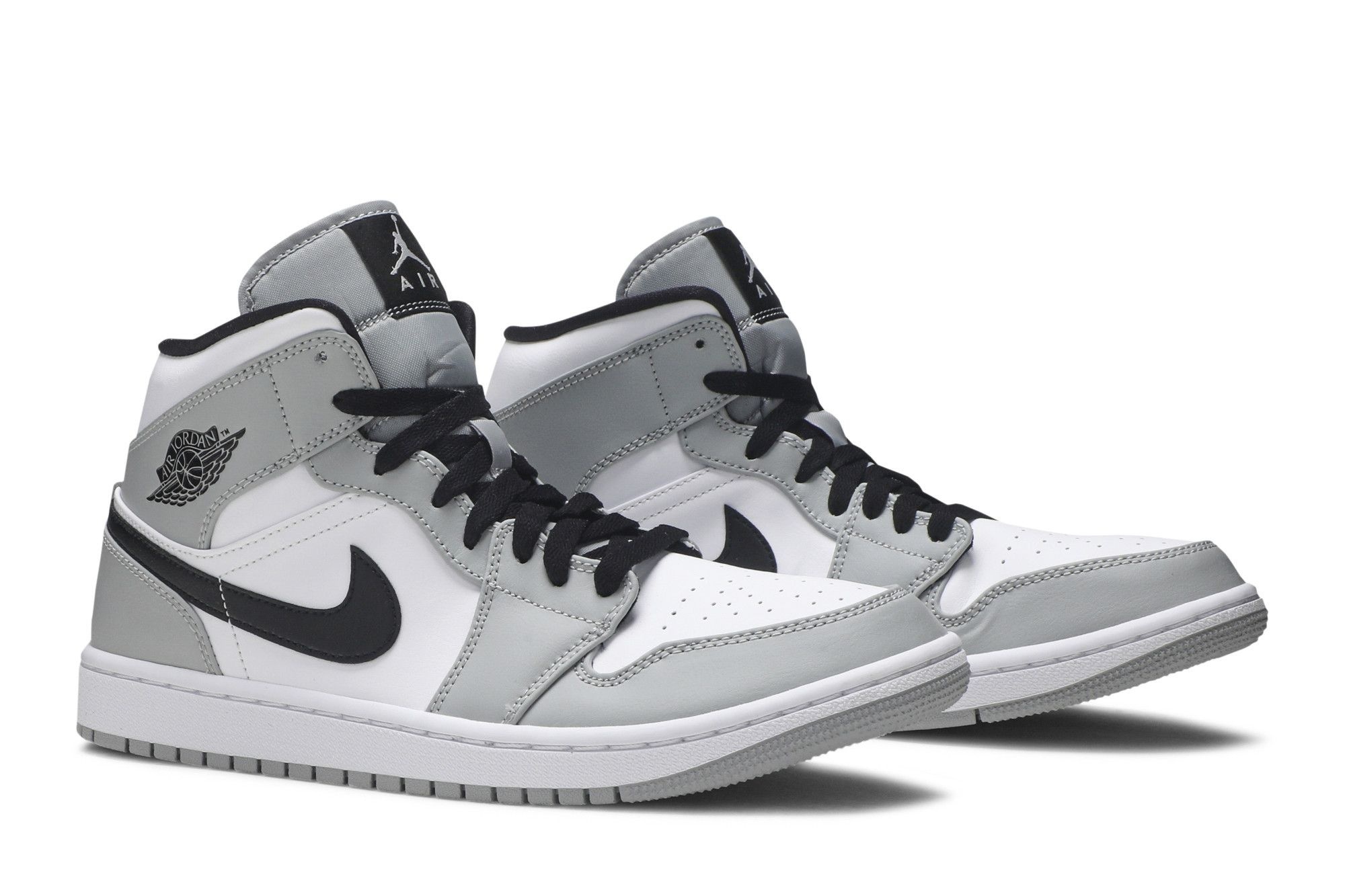 Jordan 1 Mid Light Smoke Grey Leather Sneakers – 554724-092 - Image 8