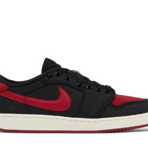 Jordan 1 Retro AJKO Low Bred Sneakers – DX4981-006 – Black/Varsity Red/White – Canvas