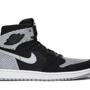 Jordan 1 Retro High Flyknit Shadow Sneakers – 919704-003 – Black/Wolf Grey/White