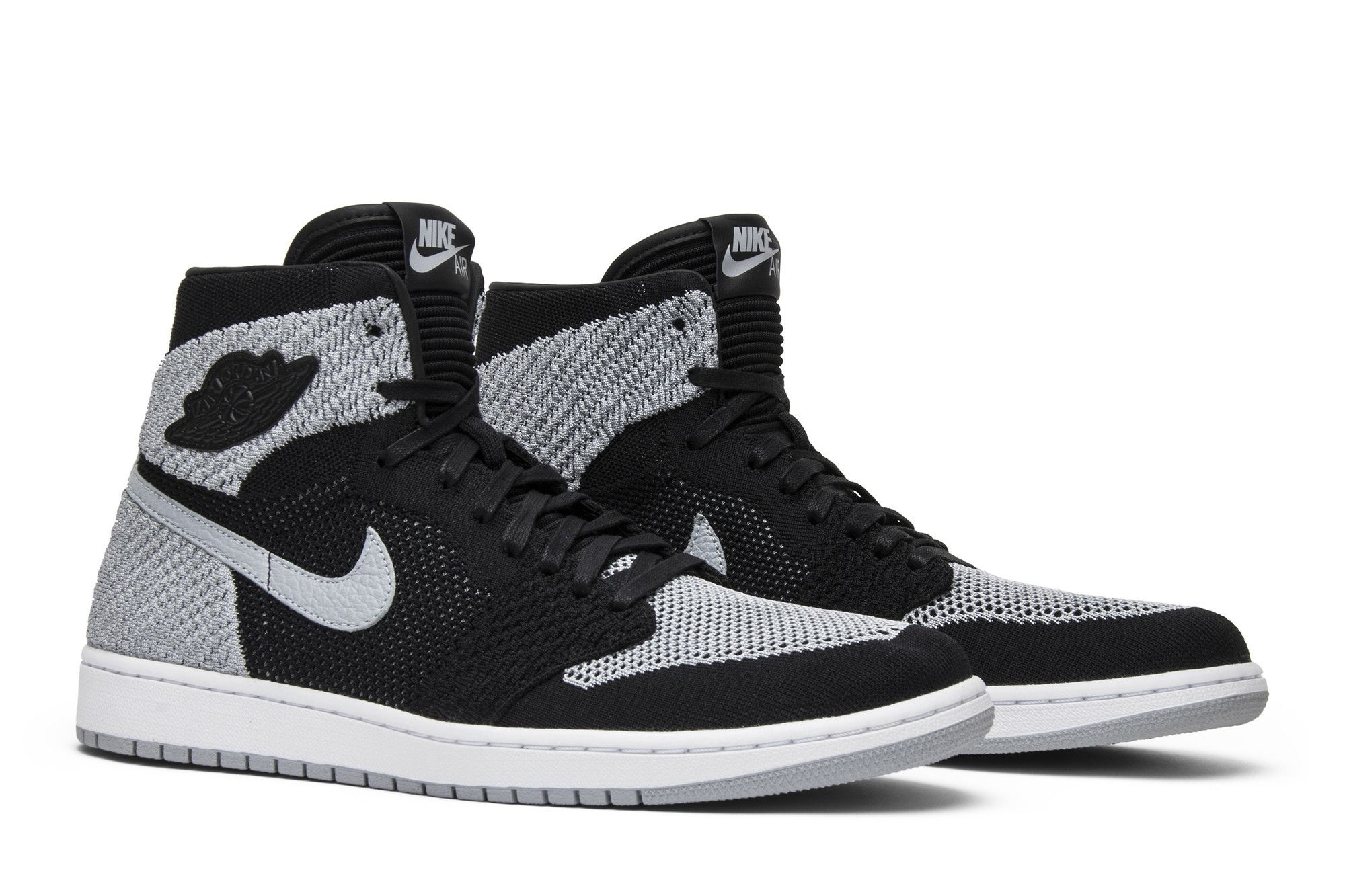 Jordan 1 Retro High Flyknit Shadow Sneakers – 919704-003 – Black/Wolf Grey/White - Image 8