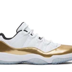 Air Jordan 11 Retro Low Closing Ceremony Sneakers – 528895-103 – White/Metallic Gold Coin-Black