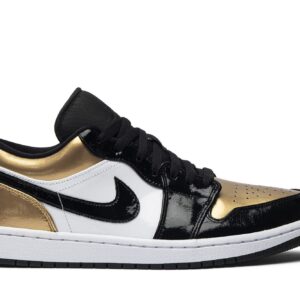 Air Jordan 1 Low Gold Toe CQ9447-700 Sneakers – Metallic Gold/Black/White Leather